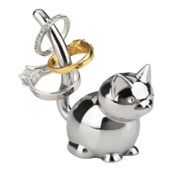 Umbra Zoola Cat Ring Holder Silver Chrome Japan Long Tail - Picture 1 of 7